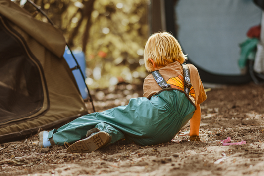Kids camping outdoors